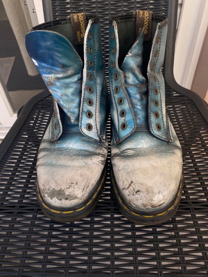 Dr Martens Galaxy Blue Metallic UK 8 US9 VTG Произведено в Англия