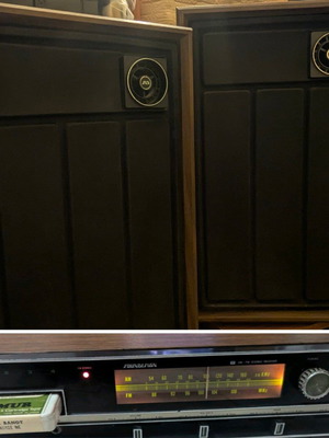 Soundesign 8-Track AM-FM Stereo Radio Amplifier used with speakers and 26 tapes