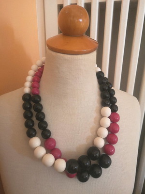 Vintage Faux bijoux κολιέ σαν καινούργια, πακέτο 2 τεμαχίων πολύχρωμα