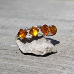 Silver ring with Baltic amber new