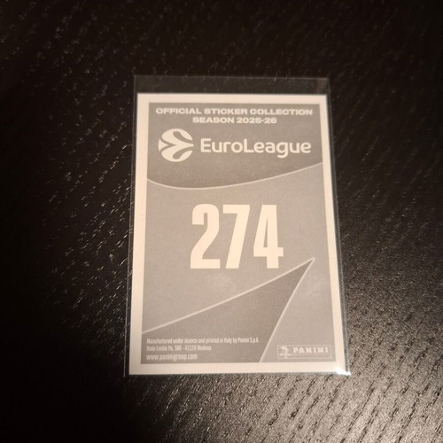Cedi Osman Euroleague Panini αυτοκόλλητο καινούργιο