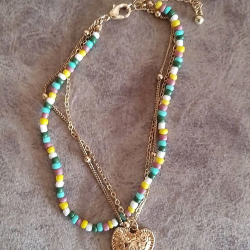 Bracelet with beads and chains