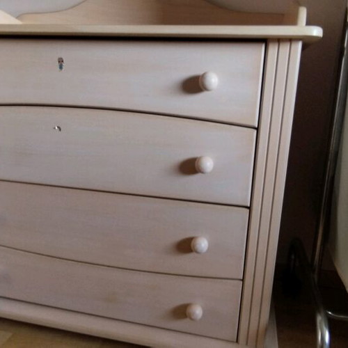 Baby bed with dresser used, wooden construction