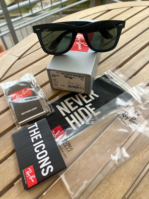 Γυαλιά ηλίου Rayban Wayfarer καινούργια μαύρα 50mm φακοί G15