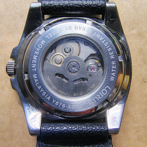 Lorus automatic watch used, waterproof 100m, black-orange