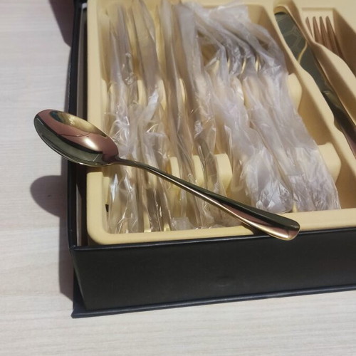 Gold Cutlery Set 23 Pieces New, Luxury