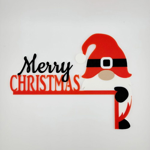 Merry Christmas Gnome Door Corner new, 20x24 cm