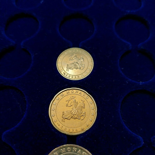 Monaco UNC 2002 coin set, 20c to 2 euro, new