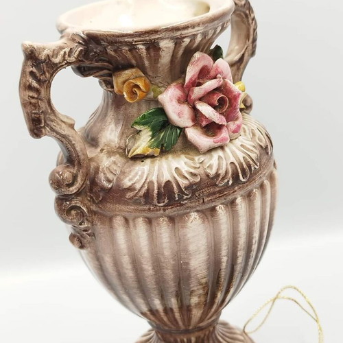 Capodimonte vase used, vintage, handmade, made in Italy