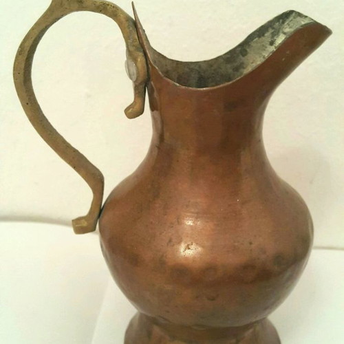 Vintage decorative copper jug used