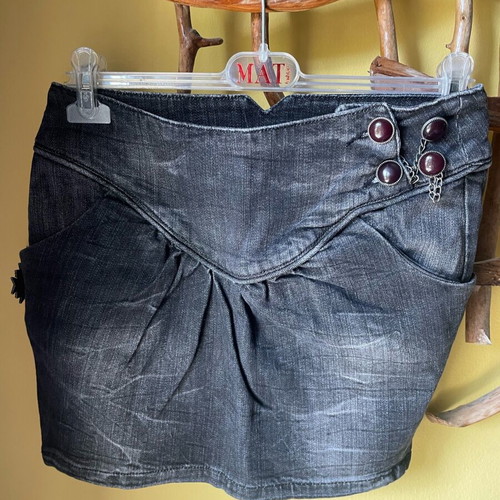 Bershka mini denim skirt black like new, size S/XS