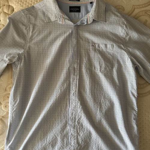 Funky Buddha shirt like new, size L, white and blue