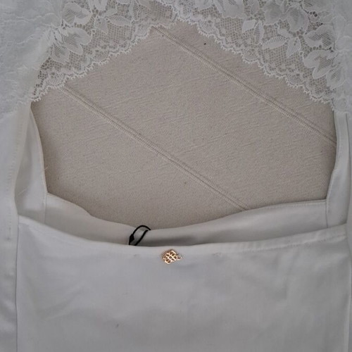 Attrattivo white women's blouse with lace back, size S