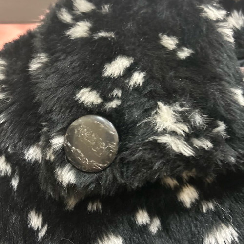 Women's coat used, black with white spots faux fur by Alex