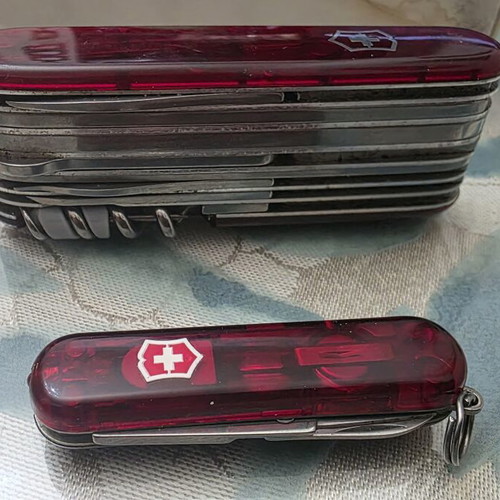 Victorinox Swiss Champ Swiss Army Knife and Mini Knife Pack used