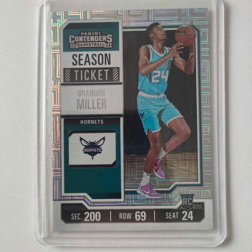 Panini NBA Contenders 2023-24 Brandon Miller Season Ticket Mojo rookie card like new