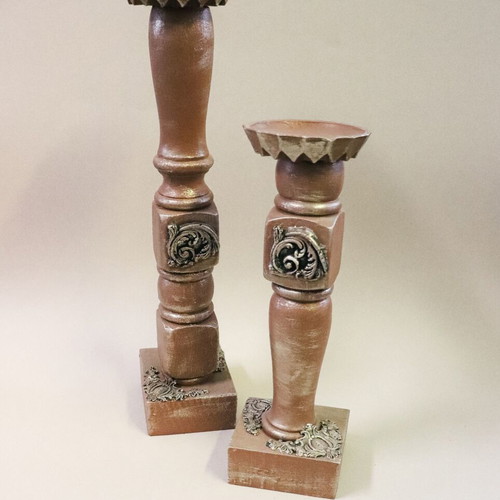 Handmade Upcycled Candlesticks Set of 2 New