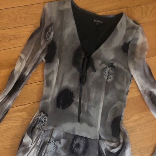 Artisti Italiani dress M gray like new, seta silk