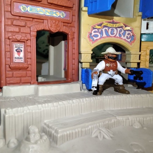 Fisher-Price Great Adventures Wild Western Town playset with 2 figures, 1996