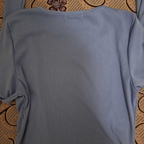 Shein crop top like new, size S, blue with zipper detail