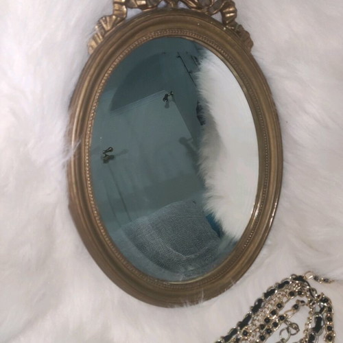 Vintage Art Nouveau antique mirror like new, oval with gold finish