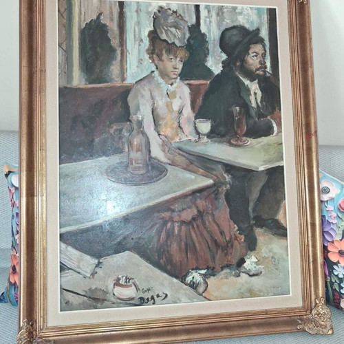 Edgar Degas In a Café Vintage Impressionist Painting like new