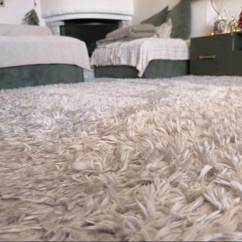 Shaggy living room rug, beige, large size 2.20 x 3.20 m