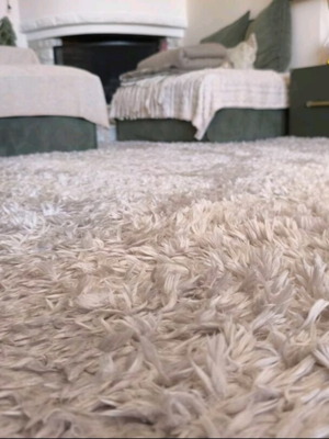 Shaggy living room rug, beige, large size 2.20 x 3.20 m