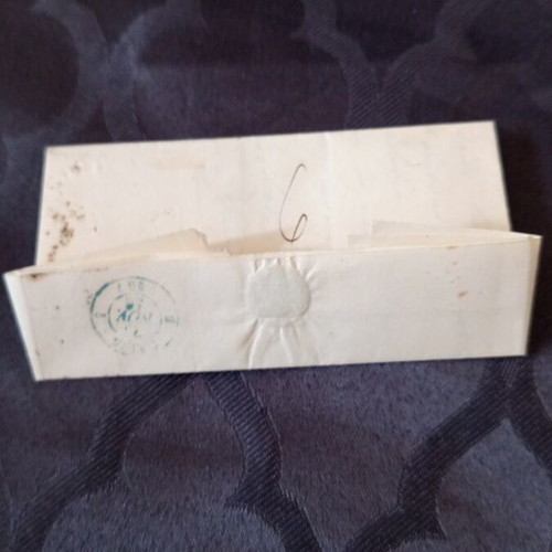 French letter of correspondence 1838 used with two stamps and extra orange mark