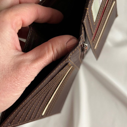 Leather wallet like new, brown, genuine leather Hellas