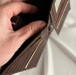 Leather wallet like new, brown, genuine leather Hellas