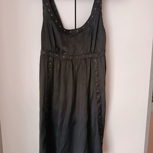 Black mini dress used with small gold studs