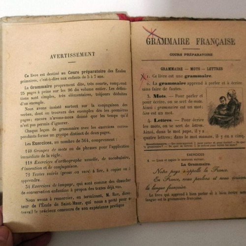 Librairie Hachette Cours primaire de grammaire française book, early 20th century