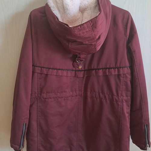 Pull & Bear women's jacket like new, burgundy with hood
