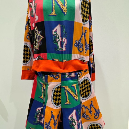 Manolo long-sleeve shirt and shorts set like new, multicolor
