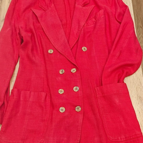 Red linen blazer Custommade like new