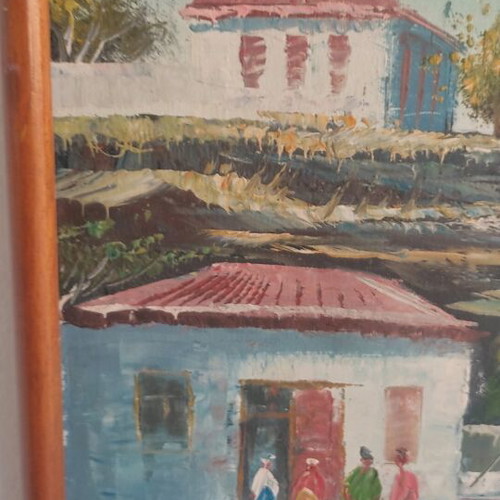 Signed painting 44x54 like new, acrylic with embossed texture