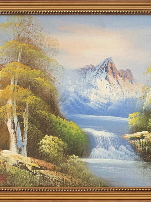Painting with frame imitation Bob Ross