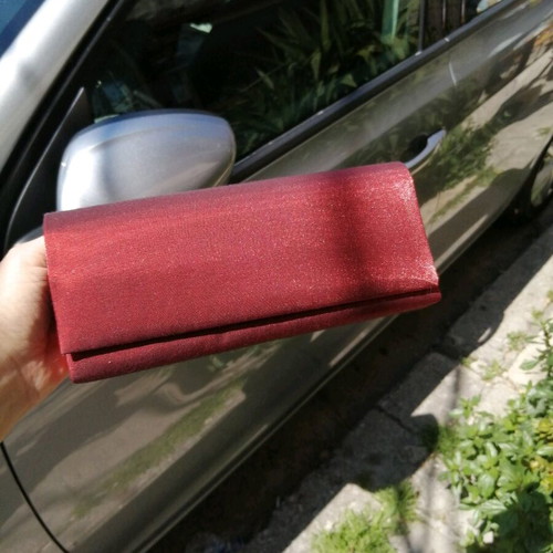 Evening bag like new, burgundy, handheld with strap