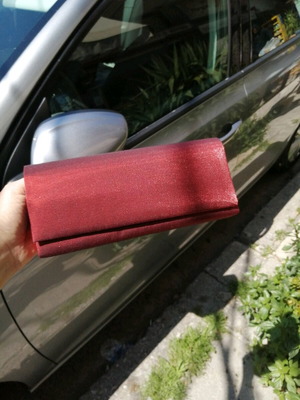 Evening bag like new, burgundy, handheld with strap