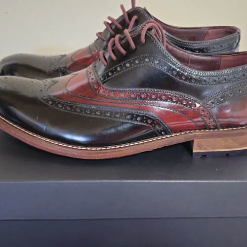 Ted Baker Krelly men's shoes like new, burgundy and black leather, size 43