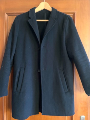 Zara Teen Coat like new, dark blue, single-breasted Chesterfield