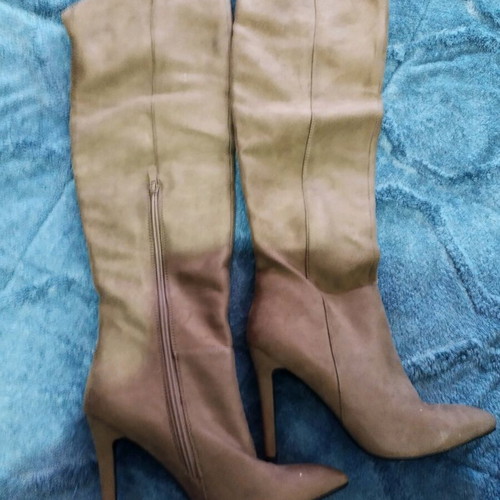 Seven over the knee boots beige brown new, size 38