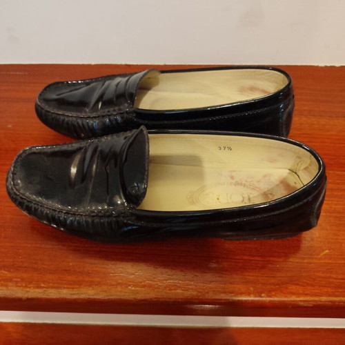 Tod's leather moccasins size 37.5 used, black