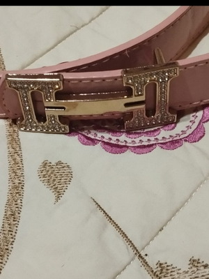 Leather belt 105 cm like new, soft pink