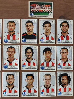 Olympiakos Piraeus FC 2001-02 Panini Champions League stickers, set of 19