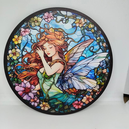Magical Acrylic Decorative Fairy Sign stained glass style like new