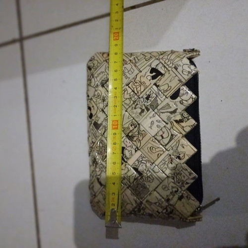 Handmade wallet-bag made from laminated comic pages (Popeye)