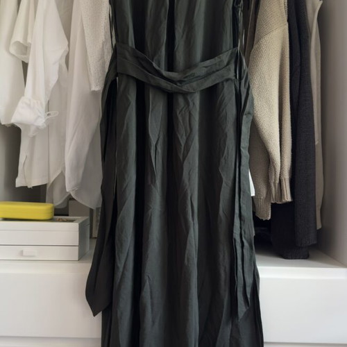 Massimo Dutti sleeveless dress with belt, green