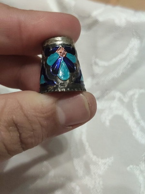 Vintage silver thimble used 925 silver with engraving